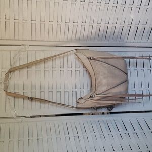 Lucky Brand light beige leather shoulder/ crossbody adjustable strap bag